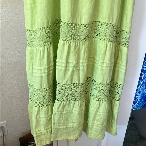 NWT J. Jill Lime Green Sleeveless Maxi Dress - Picture 10 of 11